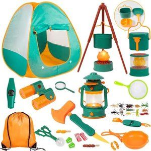 Kids Camping Set with Tent - Toddler Toys for Boys with Campfire, Camping Toys